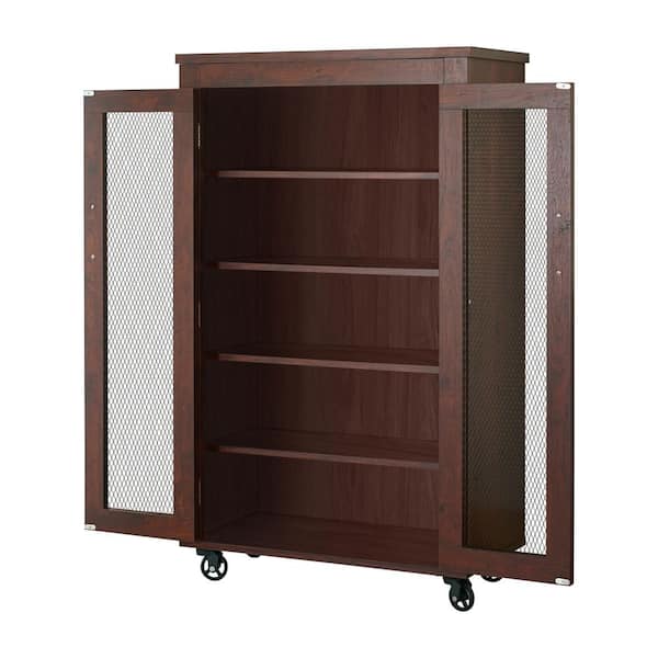 52.2 in. H x 31.5 in. W Brown Particle Board Shoe Storage Cabinet