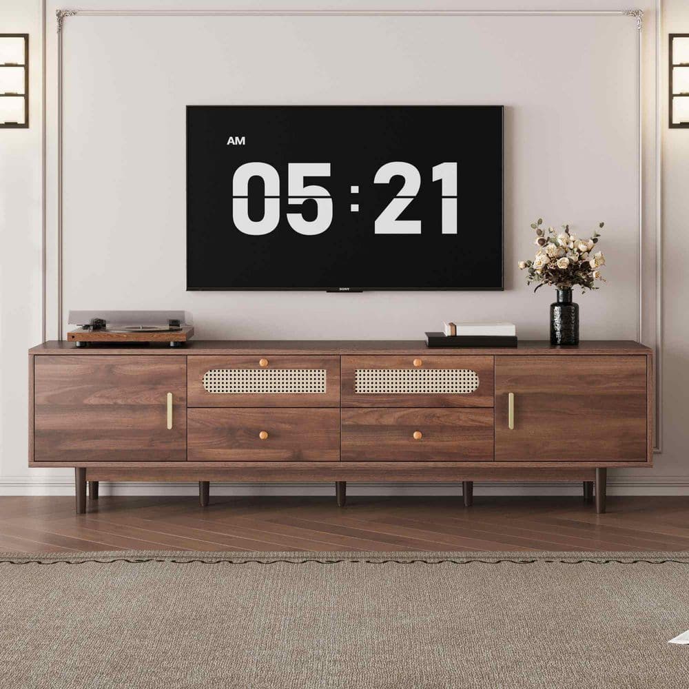 Dark Brown TV Stand Entertainment Center Fits TV's up to 85 in. with Storage price history on PriceWatchPro