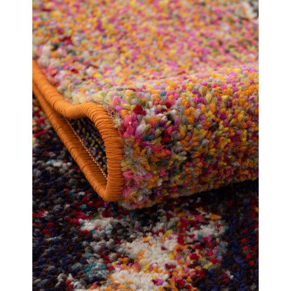 Hyacinth Abstract Blue and Orange 9' x 12' Synthetic Area Rug