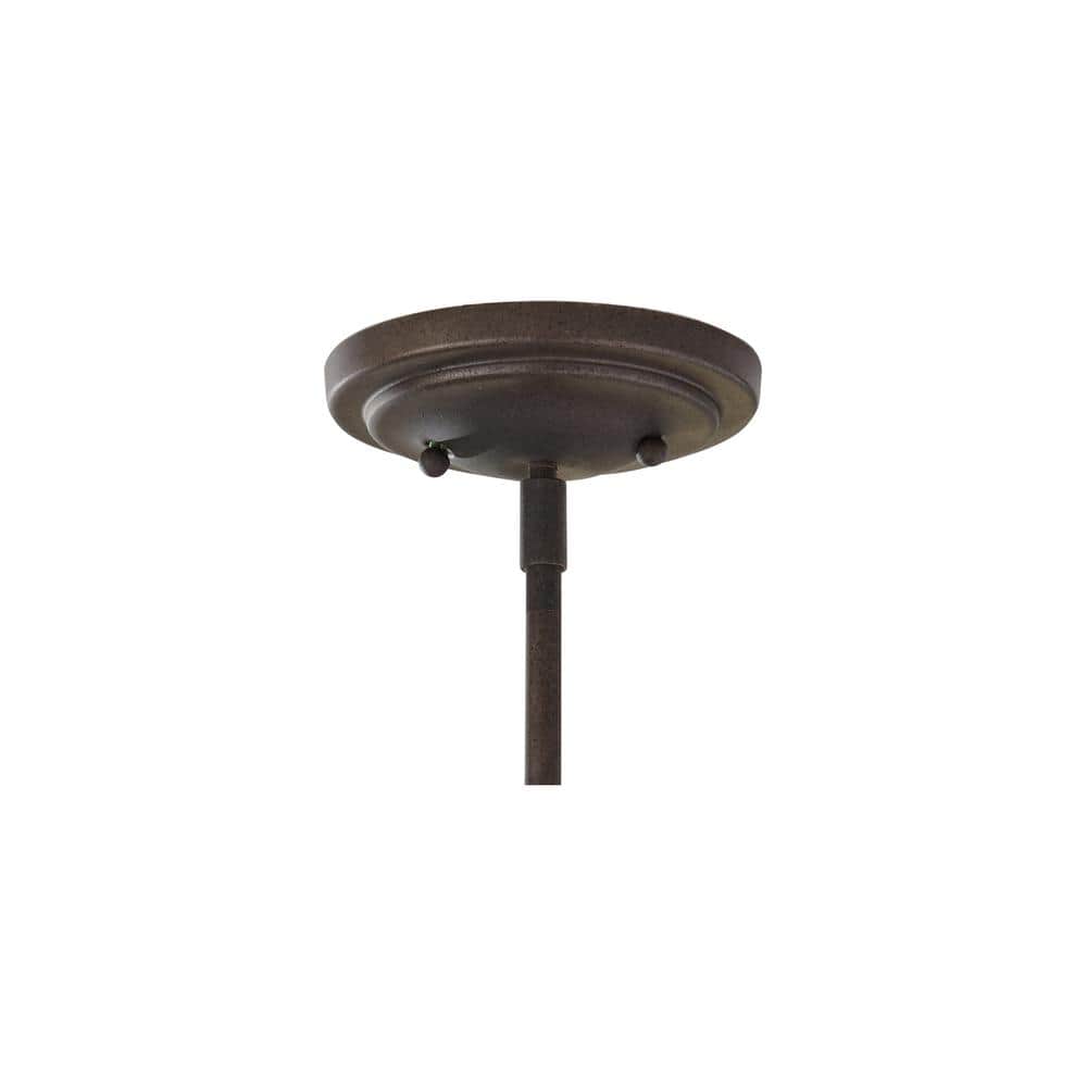 Rustic Iron Mini Pendant with Clear Seeded Glass Shade