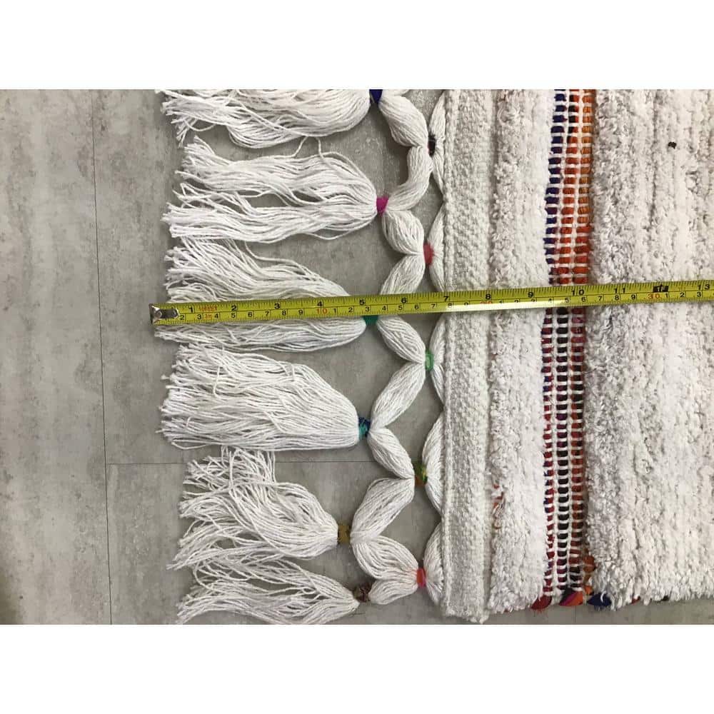 Boho Chindi Multicolor Woven Wall Hanging with Fringe