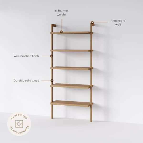Nathan James Beacon 72 in. Tall Brushed Light Brown Rubberwood 5
