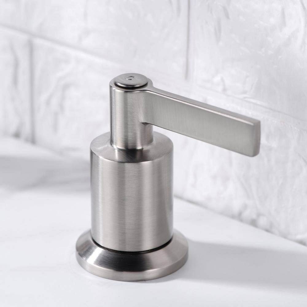 Brushed Nickel Modern Widespread Bathroom Faucet with Drain Assembly