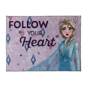 Frozen Follow Your Heart Multi-Colored 3 ft. x 5 ft. Indoor Polyester Area Rug