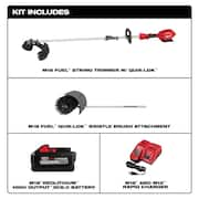 M18 FUEL 18V Lithium-Ion Brushless Cordless QUIK-LOK String Trimmer 8.0 Ah Kit with M18 FUEL Bristle Brush Attachment