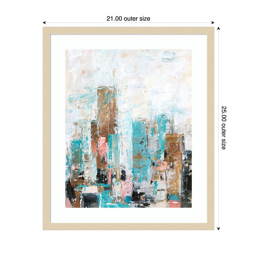 Misty Hues I Svelte Natural Framed Abstract Cityscape Print