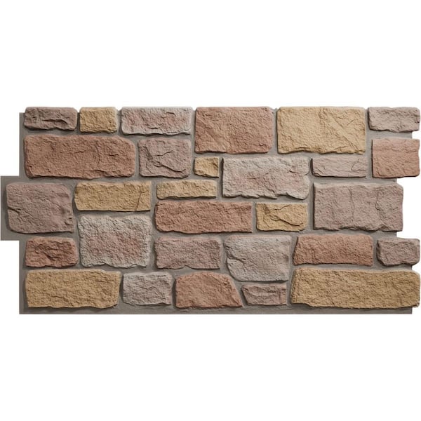 Everstone Cobblestone 23.75 in. x 48 in. Urethane Composite Faux Stone Panel Siding in Charleston