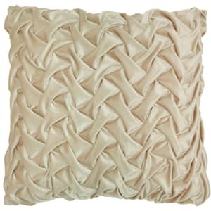 Lifestyles Beige 22 in. x 22 in. Throw Pillow