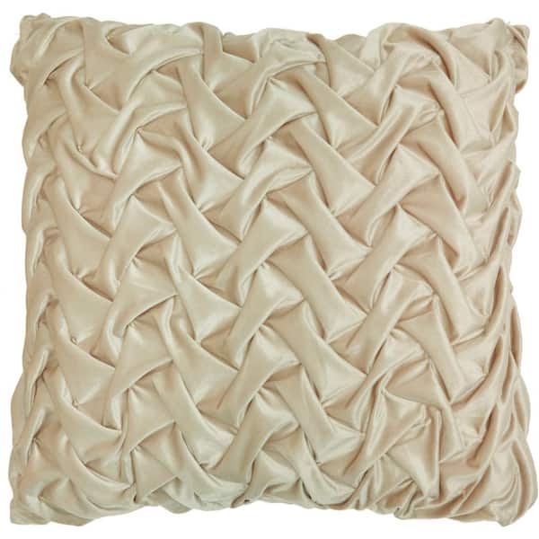 Mina Victory Lifestyles Beige 22 in. x 22 in. Throw Pillow
