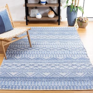 Natura Blue/Gray Doormat 3 ft. x 5 ft. Abstract Native American Area Rug