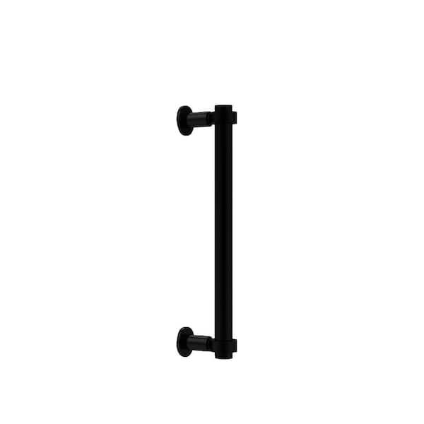 Contemporary 12 in. Back to Back Shower Door Pull in Matte Black
