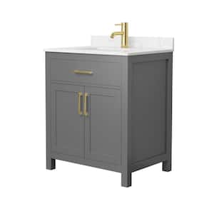 Beckett 30 in. W x 22 in. D x 35 in. H Single Sink Bathroom Vanity in Dark Gray with Carrara Cultured Marble Top