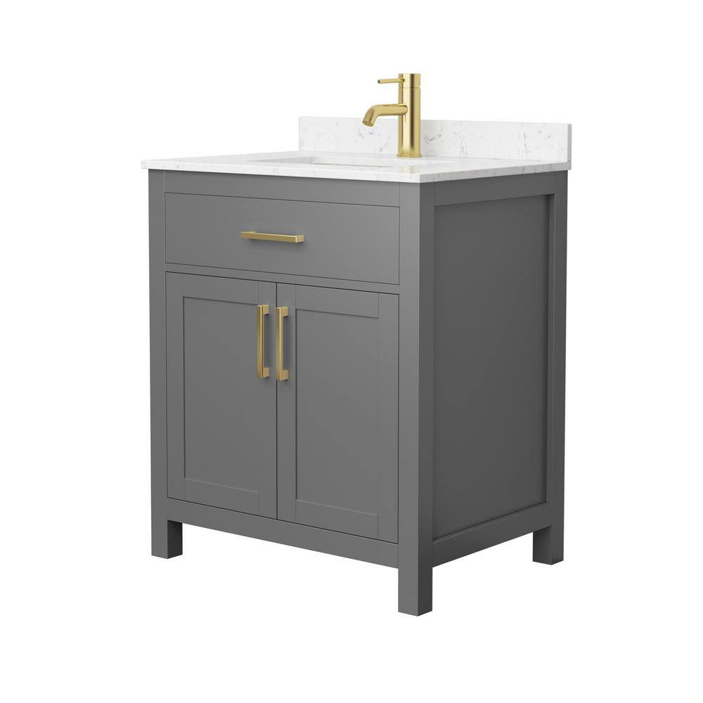 Beckett 30" Dark Gray Freestanding Vanity with Cultured Marble Top