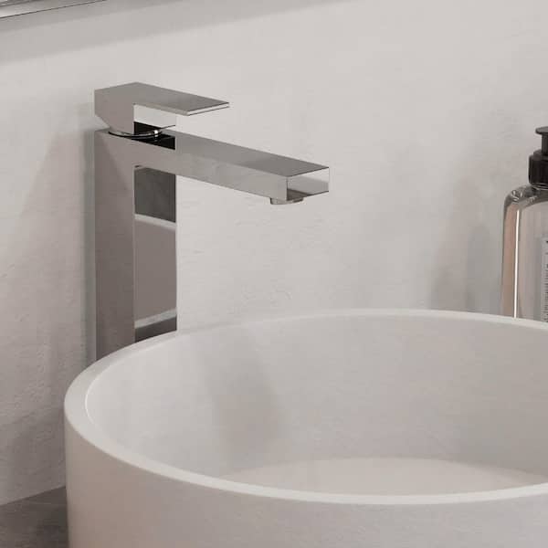 CRANACH GOUGH Single-Hole Single-Handle Vessel Bathroom Faucet in Polished Chrome, 12 in. Tall Faucet