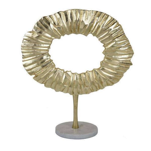 Benjara Modern Gold 6 in. x 22.5 in. Ring Design Metal Decorative Statue