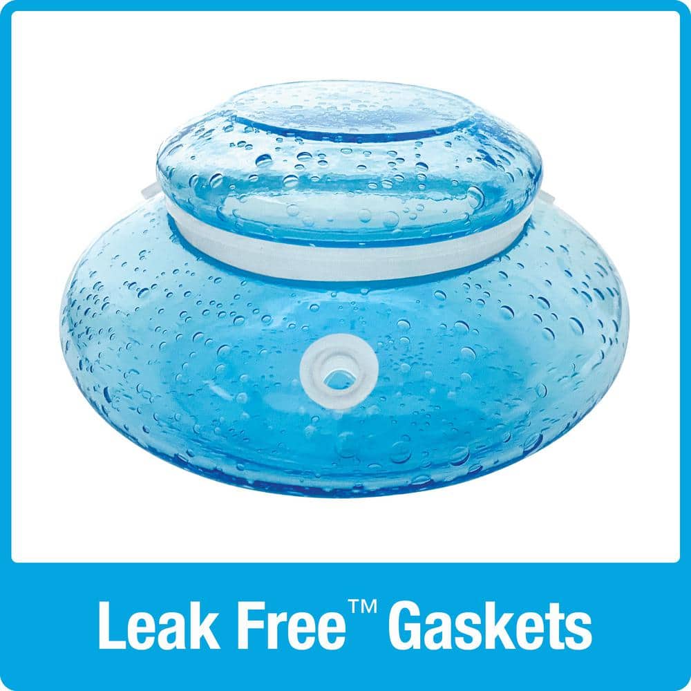 Hand Blown Blue Glass Hanging Hummingbird Feeder, 16 oz