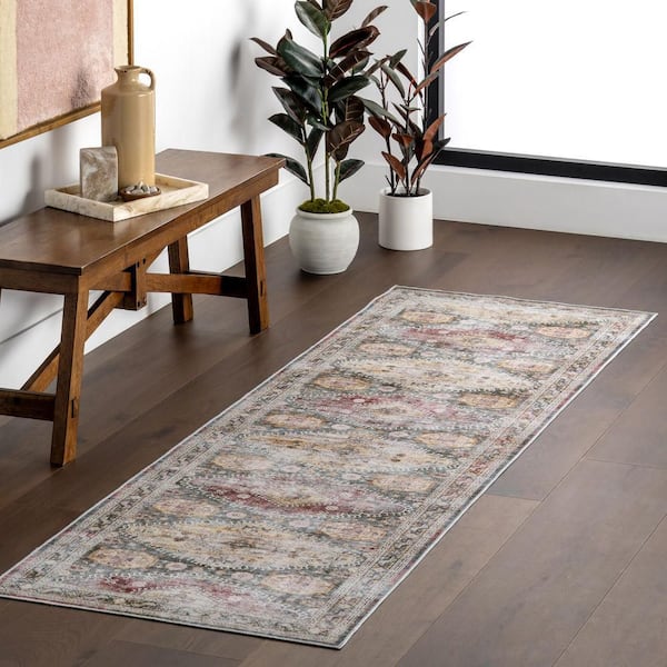 Rora Smart Plus with SplashGuard Area Sage 3 ft. x 8 ft. Indoor Runner Rug