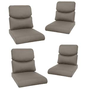 Crescent 22 in. x 25 in. x 4 in. 8-Piece Deep Seating Outdoor Lounge Chair Replacement Cushion Set in Gray