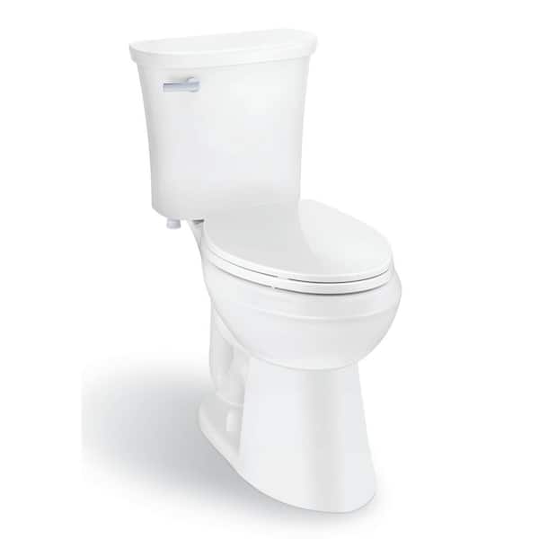 Power Flush 12 in. Rough In 2-Piece 1.28 GPF Single Flush Elongated Toilet in White, Seat Included