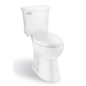 Power Flush 2-Piece 1.28 Gallons Per Flush GPF Single Flush Elongated Toilet in White with Slow-Close Seat Included