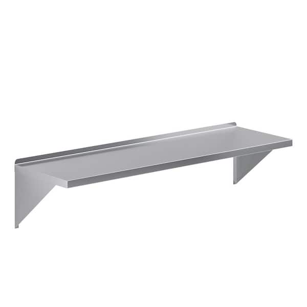 18 in. W x 60 in. D Stainless Steel Wall Shelf Square Edge Kitchen, Restaurant, Garage, Laundry Decorative Wall Shelf