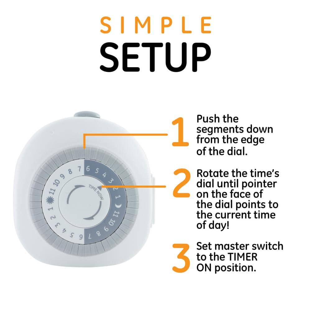 24-Hour White and Gray Heavy Duty Mechanical Timer