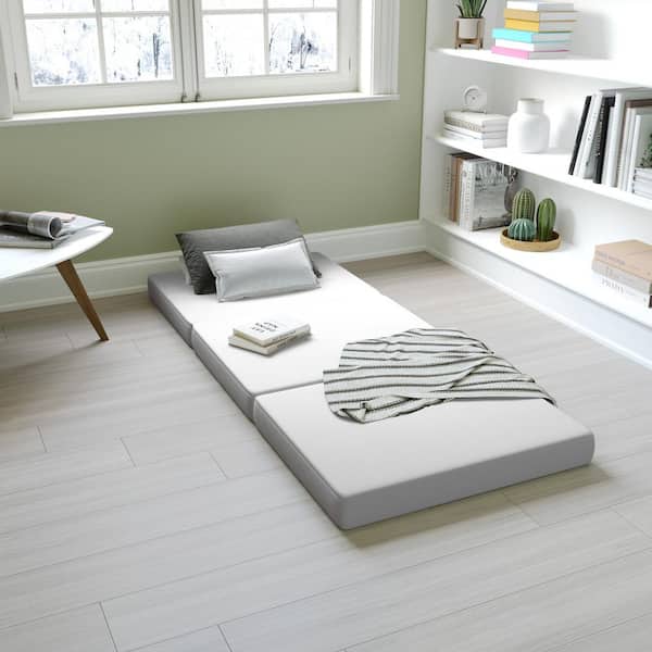 Cloud Tri-Fold Narrow Toddler Medium 4 in. Cooling Memory Foam Bed-in-a-Box Mattress w/ Removable Washable Cover