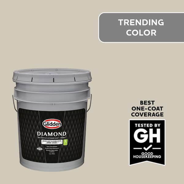Glidden Diamond 5 gal. PPG1024-4 Moth Gray Satin Interior Paint with Primer