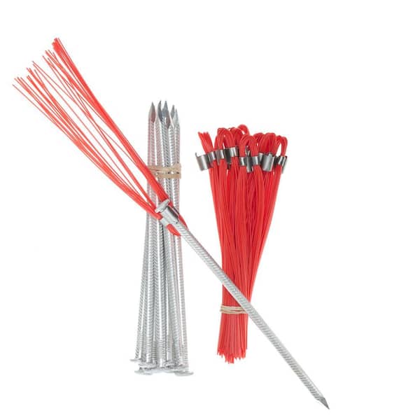 6 in. Orange Ground Markers-Whiskers and Stakes (10-Pack)