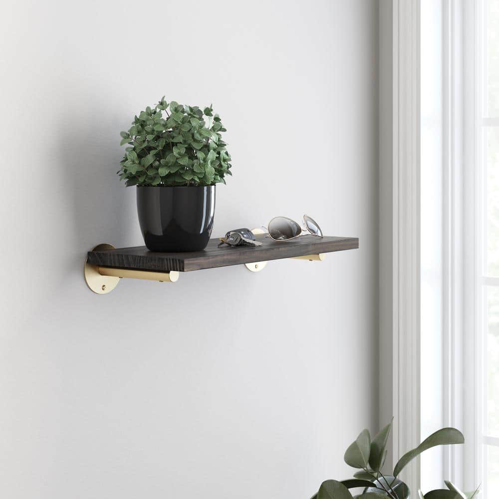 Satin Gold Steel Decorative Shelf Bracket 2-Pack