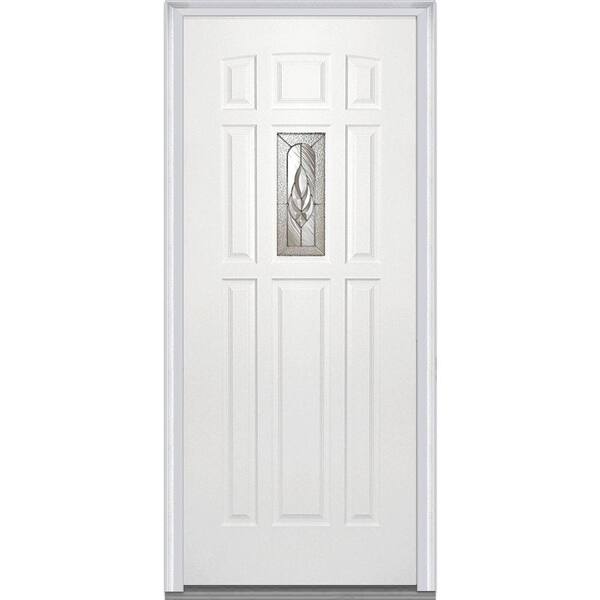 MMI Door 32 in. x 80 in. Brentwood Right-Hand 1 Lite 8-Panel Classic Primed Steel Prehung Front Door