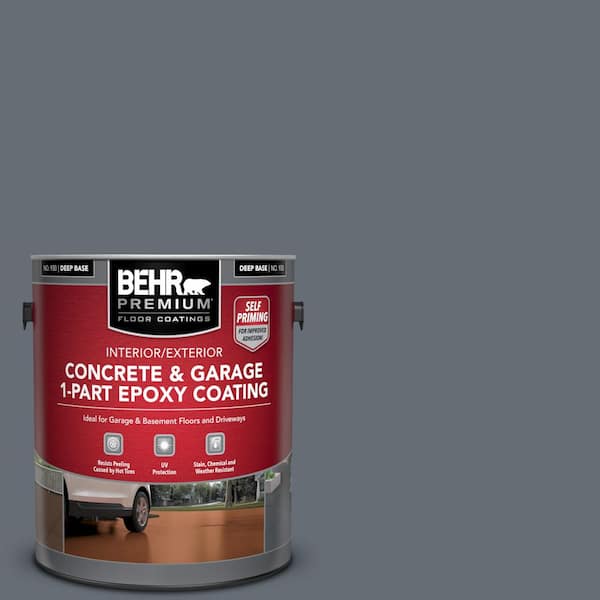 BEHR PREMIUM 1 gal. #PPU26-22 Summer Storm Self-Priming 1-Part Epoxy Satin Interior/Exterior Concrete and Garage Floor Paint