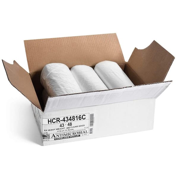 Aluf Plastics 44 gal. Clear Garbage Bags - 37 in. x 48 in. (Pack of 100) 1.5 Mil (eq) - for Recycling, Storage and Outdoor Use