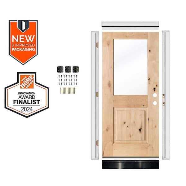 Krosswood Doors DIY 32 in. x 80 in. Modern Left-Hand Half Clear