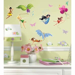 5 in. x 11.5 in. Disney Fairies 30-Piece Peel and Stick Wall Decals