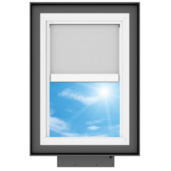 22-1/2 in. x 34-1/2 in. Solar Powered Venting Curb Mount Skylight with Laminated Low-E3 Glass and Room Darkening Shade
