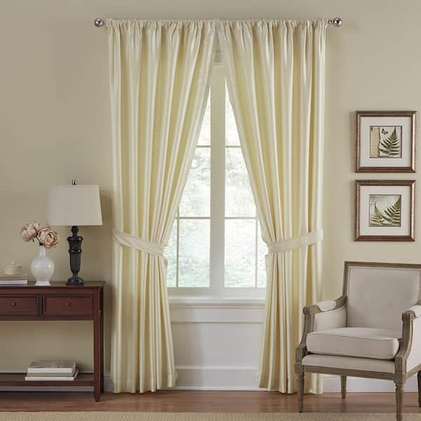Elrene Versailles Faux Silk Blackout Window Curtain