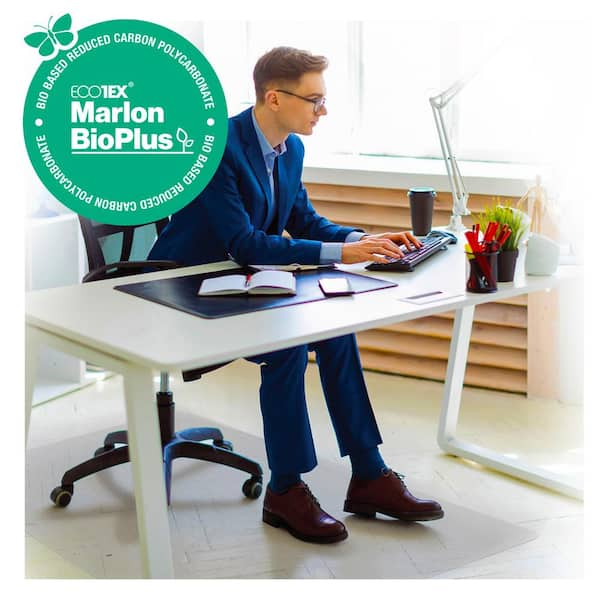 Floortex Ecotex Marlon BioPlus Rectangular Polycarbonate Chair Mat for Hard Floors - 46" x 60"