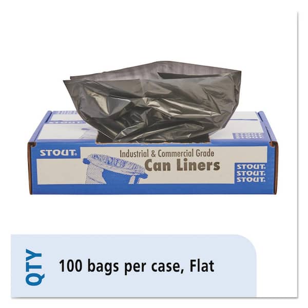 Unbranded 50 in. x 51 in. 65 Gal. 1.5 mil Brown/Black Plastic Total Recycled Content Trash Bags (100/Carton)