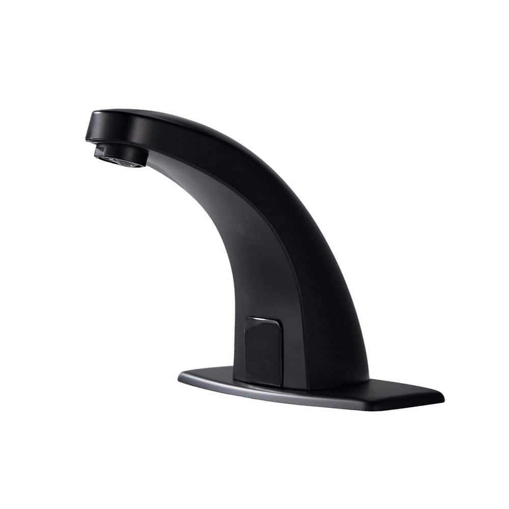 Single Hole Bathroom Sink Faucet Touchless Automatic Sensor Faucet in Matte Black