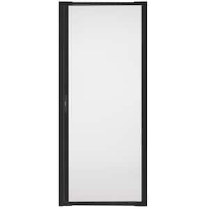 36 in. x 78 in. LuminAire Black Single Universal Aluminum Gliding Retractable Screen Door