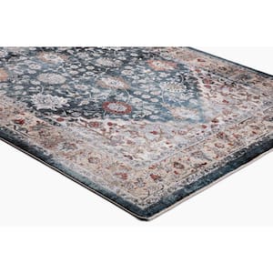 Pandora Collection Royalty Blue 7 ft. x 9 ft. Traditional Area Rug