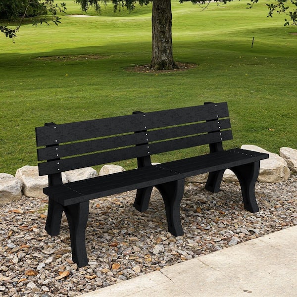 WILD  ケージ 約80cm 黒 Wildridge Heritage 6 ft. Black HDPE Plastic Outdoor Park Bench LCC