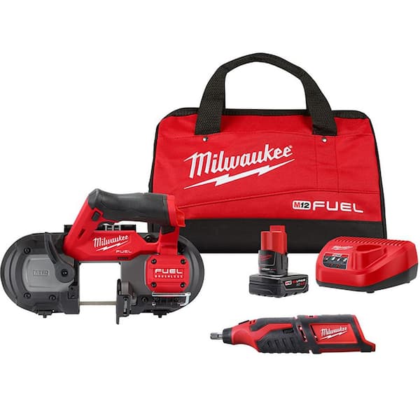 Milwaukee 2529-21XC-2460-20 M12 FUEL 12V Lithium-Ion Cordless Compact Band Saw XC Kit with M12 12V Lithium-Ion Cordless Rotary Tool - 1