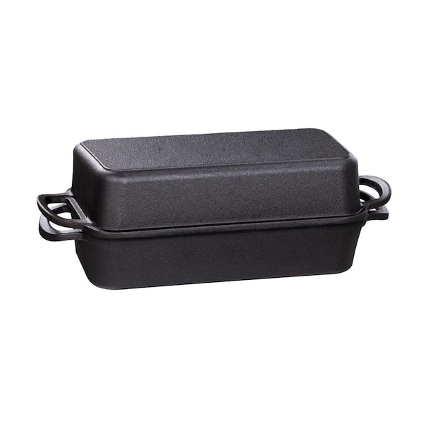 Cast Iron 11 in. x 5 in. Bread Loaf Pan with Lid Pre-Seasoned Oven Bread Pan for Sourdough and Homemade Bread Baking