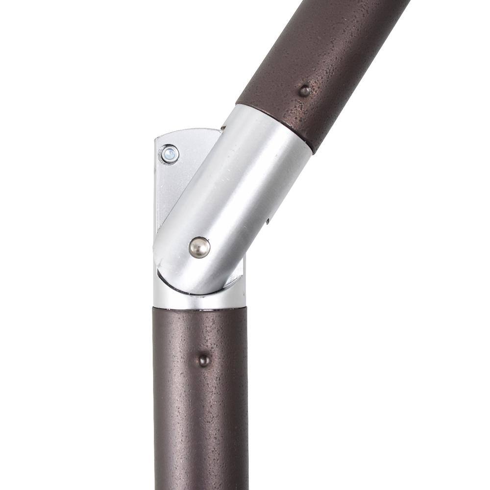 11 ft. Jockey Red Octagon Market Patio Umbrella with Bronze Aluminum Pole