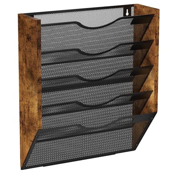 Unbranded 14.3 in. x 4.9 in. Rustic Brown Hanging Mails Folders Papers Magazine Photo Album Organization