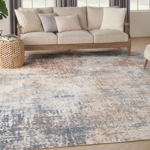 Astra Machine Washable 8 ft. x 10 ft. Multicolor Abstract Contemporary Area Rug