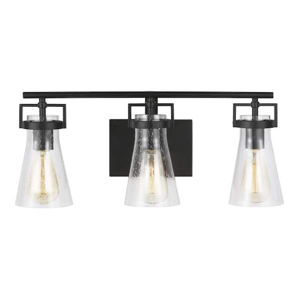 3 light vanity black