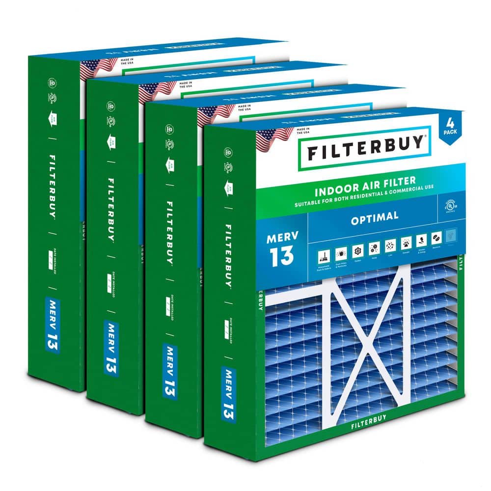20 in. x 22 in. x 5 in. MERV 13 (FPR 10) Health Defense Pleated HVAC AC Furnace Air Filters for Amana and More (4-Pack) price history on PriceWatchPro